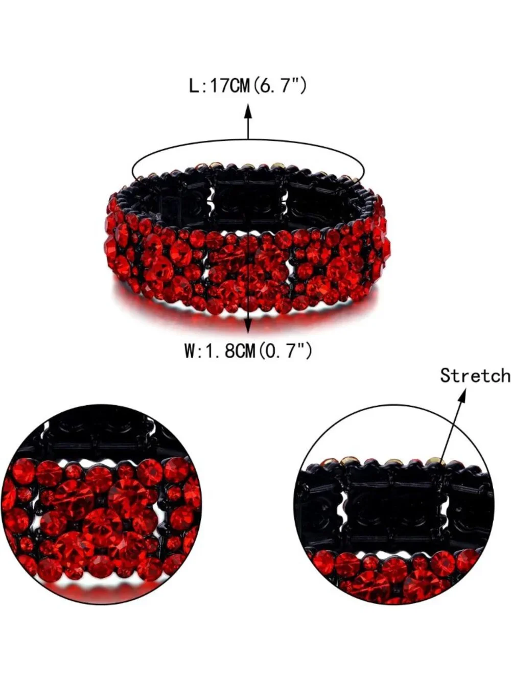 Elegant Round Austrian Crystal Bridal Stretch Bracelet - Women's Fashion Jewelry